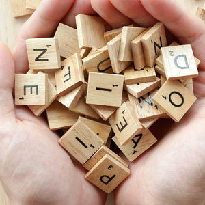 100Pcs Wooden Alphabet Tiles Scrabble Replacement Letters for Board Games, Wedding Frame and Wall Art