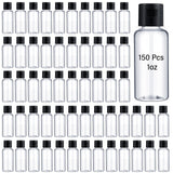 Mimorou 150 Pcs 1oz Travel Bottles Bulk for Toiletries Clear Small Travel Size Bottles Bulk Refillable Empty Containers for Sham