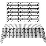 Chuangdi 2pcs 4.5 x 9 Feet Brick Wallpaper Peel and Stick Backdrop Tablecloth Removable Wallpaper Stone Wall Scene Self Adhesive