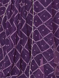 Satrani Women'S Georgette Bandhani Prined Ready To Wear Saree With Unstitched Blouse Piece (24Rs117N_Purple4)