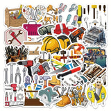 Kittyanie 54Pcs Worker Tool Stickers Tool Outdoor Camping Graffiti Creative Decorate Notebooks, Suitable For Roller Skating And 