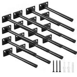 16 Pcs 6 Black Solid Steel Floating Shelf Bracket Blind Shelf Supports - Hidden Brackets for Floating Wood Shelves - Concealed B