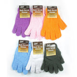 2 Pairs Shower Exfoliating Wash Skin Spa Bath Gloves Massage Loofah Scrubber New