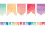 WATERCOLOR PENNANTS DIECUT BORDER