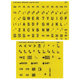Large PrintBraille Keyboard Labels Blk on Yellow