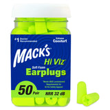 Macks Hi Viz Soft Foam Earplugs, 50 Pair - Most Visible Color, Easy Compliance Checks, 32dB High NRR - Comfortable, Safe Ear Plu