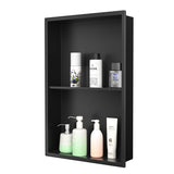 Bernkot Stainless Steel Shower Niche 24 14 Matte Black with Shelf No Tiled Needed Niche Shower for Bathroom Wall Recessed Showe