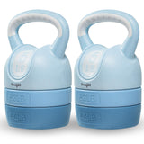 Yes4All Adjustable Kettlebell Pair - 12lb Teal Home Gym Set, Compact Weight Training Gear for Women - Adjustable Kettlebell & St