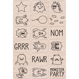 Hero Arts LP438 Ink n Stamp Wood Sets, Monster