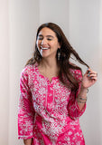 Anni Designer Women'S Cotton Blend Chikankari Embroidered Straight Kurta (Zainab Pink-Nw_Xl_Pink_X-Large),Pink,XL,,,