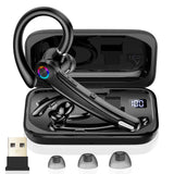 Atheewon Bluetooth Headset V5.4, 115H Playtime Wireless Bluetooth Earpiece with Dual Mic Noise Cancelling Computer Headset Hand 