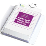 C-Line Clear Top-Loading Heavyweight Antimicrobial Poly Sheet Protectors, 8.5 X 11 Inches, 100 Per Box (62033)
