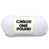 Caron 29401010501 One Pound Solids Yarn, 16oz, Gauge 4 Medium, 100% Acrylic White For Crochet, Knitting & Crafting ( 1 Piece