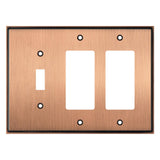 Henne Bery Soft Modern Decorative Wall Plate Switch Plate Outlet Cover (Single Toggle/Double Decorator, Antique Copper)