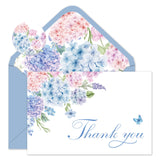 Whaline 24Pcs Blue Hydrangeas Thank You Cards with Envelopes and Stickers Blue Pink Floral Greeting Cards Flower Blank Note Card