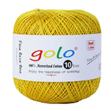 golo Crochet Thread Size10 Yarn for Hand Knitting Crochet Yarn Bright Yellow 273