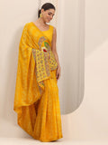 Libas Women6 Georgette Sarees (16239_Yellow 2)