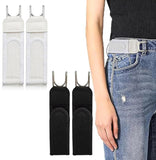 Eqbdilothic 2Pcs Hook Belt, Buckleless Belt For Men,Elastic Belt For Men,Adjustable Waistband With Hooks, White And Black Color