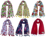 Fusfus WomenS Printed Chiffon Scarves And Stoles, Free Size(Multicolour, Fs2381) Pack Of 6 (Multicolor1)
