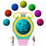 Spiky Digital Sports Watch For Kids (Purple) | Puppy Shape Design | Multifunctional With 7 Led Luminous Lights | Water-Resistant