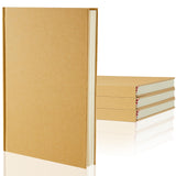 Henoyso 4 Pcs A5 Blank Notebooks Journals Bulk 100 Sheets/200 Pages Unlined Craft Notebooks Kraft Sketchbooks Hardcover for Writ