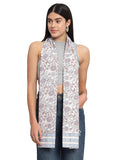 Ravaiyaa Attitude Is Everything Women White & Multi Hand Block Floral Printed Cotton Scarf 71 X 21 Inch