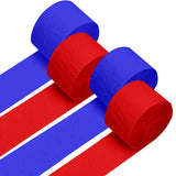 4 Crepe Paper Streamers Rolls, 328ft Pack of Red and Blue Crepe Paper for Birthday Graduation 4th of July Independence Day Baby 