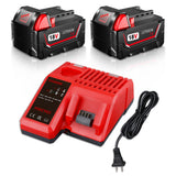 2-Pack MWL1810 18V 7.0Ah Replacement for Milwaukee 18V Battery and Charger(red) Combo Compatible with Milwaukee Battery 48-11-18