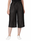 Fabcoast Women Culottes Pants With Waist Belt Stylish And Comfortable Wide Leg Trousers Trendy Belted Design Versatile And