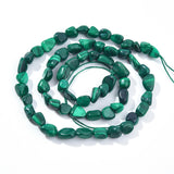 PLTbeads Malachite Pebble Nugget Oval Free Tumbled Stone 6-8mm Natural Gemstone Loose Beads Approx 15.5 inch for DIY Jewelry Mak