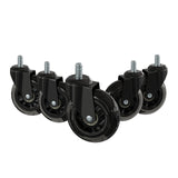 Flash Furniture Waylon Set of 5 Transparent Polyurethane Replacement Wheels for Gaming, Business, and Home Office Chairs - Suita