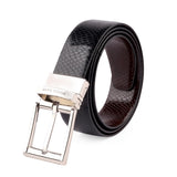 Bacca Bucci MenS Reversible Classic Dress Belt Italian Top Grain Genuine Leather Black & Brown With Rotating Metal BuckleBlack