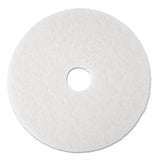 3M 08477 Super Polish Floor Pad 4100, 13 Diameter, White, 5/Carton