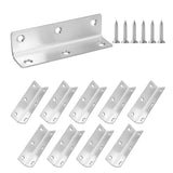 Redunest L Bracket, Heavy Duty Corner Brace, 10 Pack 4 Metal Shelf Bracket Angle Bracket for Shelves, Polished Silver Stainless 