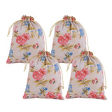 Kuber Industries 4 Pcs Silk Drawstring 7x9 Inch Small Potli Pouch | Goodie Bags for Return Gift | Shagun Potli for Gifting | Wed