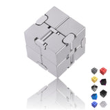 oiikain Metal Infinity Cube Fidget Toy - Aluminum Alloy Anti-Stress and Anxiety Finger Flip Cube for Adults, Men, and Women, Ide