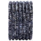 Natural Black Spectrolite Stone Spacer Beads 6x3mm 38cm/str Flat Round Loose Semi Gemstone Caps for Making Bracelets Necklace
