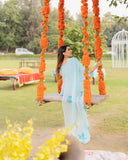 Anni Designer Women'S Cotton Blend Straight Solid Kurta With Pant & Dupatta (Resoti Blue_Xl_Blue_X-Large),Blue,XL,Cotton Blend,Straight,Kurta, Pant & Dupatta