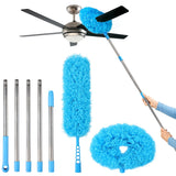 iHUFeather Ceiling Fan Cleaner Duster Reusable Microfiber Removable Duster with Extension Pole Adjusts 12 to 71 Inch for Cleanin