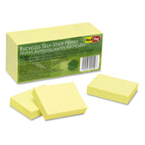 RediTag 100% Recycled SelfStick Notes, 1.5 x 2, Yellow, 100 Sheets/Pad, 12 Pads/Pack