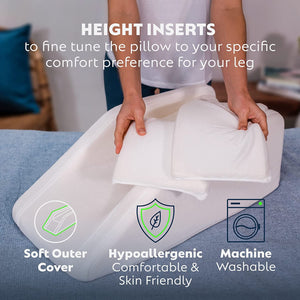 PureComfort - Adjustable Leg, Knee, Ankle Support and Elevation Pillow | Surgery | Injury | Rest | (Short)
