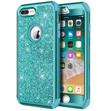 Hython Designed for 8 Plus / 7 Plus Case, Heavy Duty Defender Protective Bling Glitter Sparkle Hard Shell Hybrid Shockproof Rubb