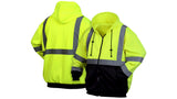 Pyramex Safety RSZH3210X4 RSZH32 Series Sweatshirts HiVis Lime Zipper Sweatshirt with Black Bottom Size 4X Large, Green