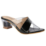 Shoetopia Womens/Girls Black Transparent Colourblocked Heels-Eu36,Black,5,B09NC12S7J