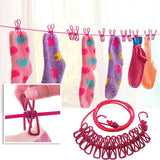 ALINNA Retractable Portable Clothesline, Travel Clothesline with 12 Clothespins for Indoor Laundry Drying, Outdoor Camping Acces