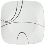 Corelle Vitrelle 6-Piece Salad Plate Set, Triple Layer Glass and Chip Resistant, Lightweight Square 10-1/4-Inch Plates Set, Sple