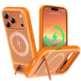 ZHOGTNEG for Magnetic Heat Dissipatio case for iPhone 17 Pro, for MagSafe, Cooling Drop Protection, Adjustable Metal Kickstand, 