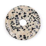 GEM-Inside 40mm Dalmation Jasper Stone Circle Donuts Beads for Pendant Jewelry Making Power Energy Chakra Massage GuaSha Scrapin
