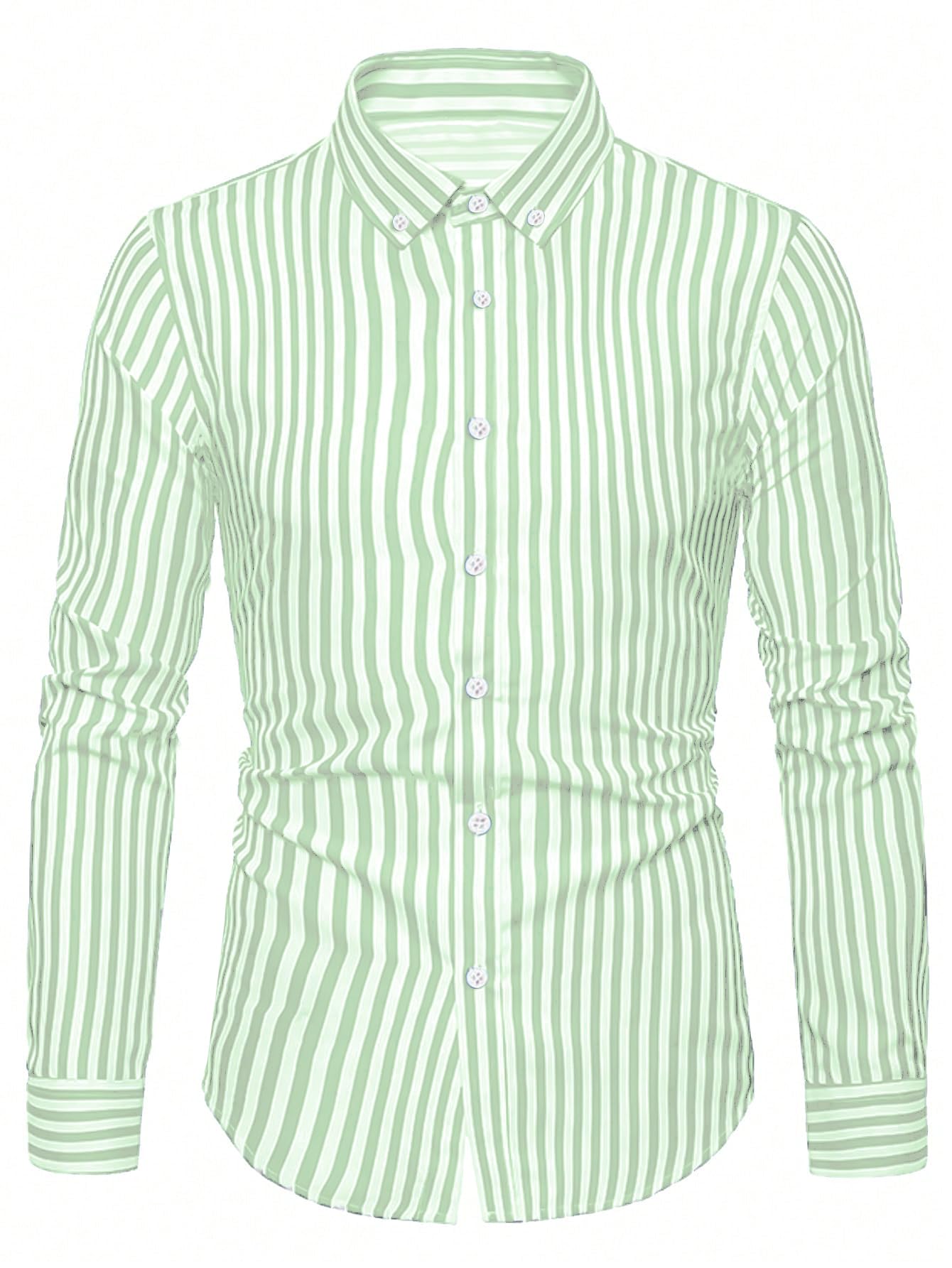 Toplot Shirt For Men || Mens Casual Shirts || Full Sleeve || Regular Fit || Striped (Strip-Shirt-5219-Pista-Xl),Pista,,B0DQPPWG2V