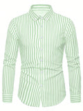 Toplot Shirt For Men || Mens Casual Shirts || Full Sleeve || Regular Fit || Striped (Strip-Shirt-5219-Pista-Xl),Pista,,B0DQPPWG2V